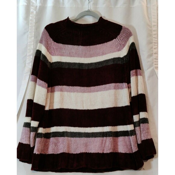 Basic Editions Womens Striped Long Sleeve‎ Sweater Acrylic Roll Neck Size Large - Picture 3 of 10